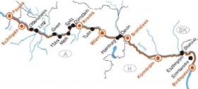 By boat and bike to Budapest - map
